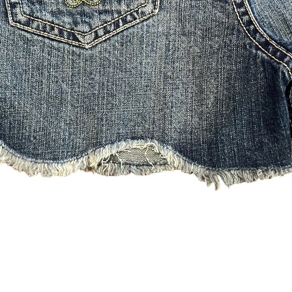 Industrial Cotton Womens size 11 Cut off Denim shorts Scalloped Hem - Picture 6 of 7